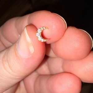 Gold Crescent Moon “Studs” Earring